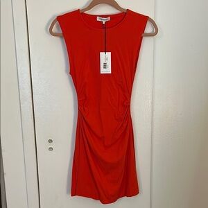 NWT WeWoreWhat Vibrant Red Orange Mini Dress